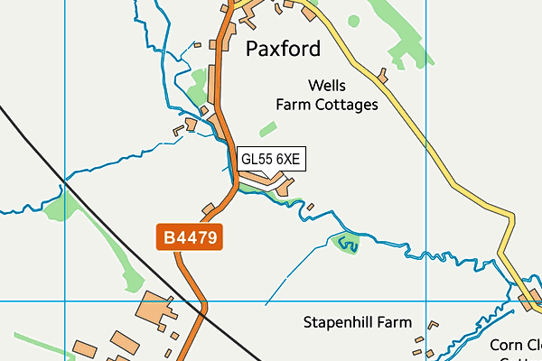 GL55 6XE map - OS VectorMap District (Ordnance Survey) GL55 6XE map - OS VectorMap District (Ordnance Survey)