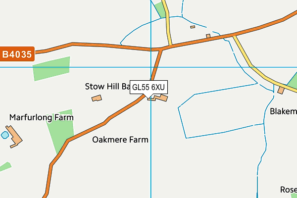 GL55 6XU map - OS VectorMap District (Ordnance Survey) GL55 6XU map - OS VectorMap District (Ordnance Survey)