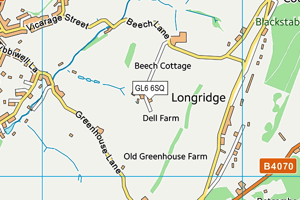 GL6 6SQ map - OS VectorMap District (Ordnance Survey)