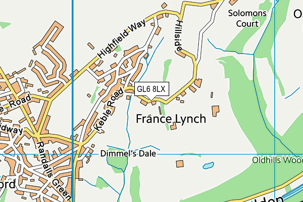 GL6 8LX map - OS VectorMap District (Ordnance Survey) GL6 8LX map - OS VectorMap District (Ordnance Survey)