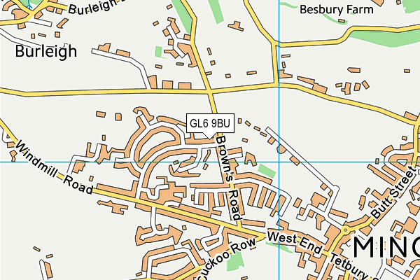 GL6 9BU map - OS VectorMap District (Ordnance Survey) GL6 9BU map - OS VectorMap District (Ordnance Survey)