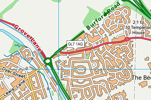 GL7 1AQ map - OS VectorMap District (Ordnance Survey) GL7 1AQ map - OS VectorMap District (Ordnance Survey)