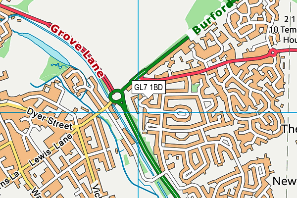 GL7 1BD map - OS VectorMap District (Ordnance Survey) GL7 1BD map - OS VectorMap District (Ordnance Survey)