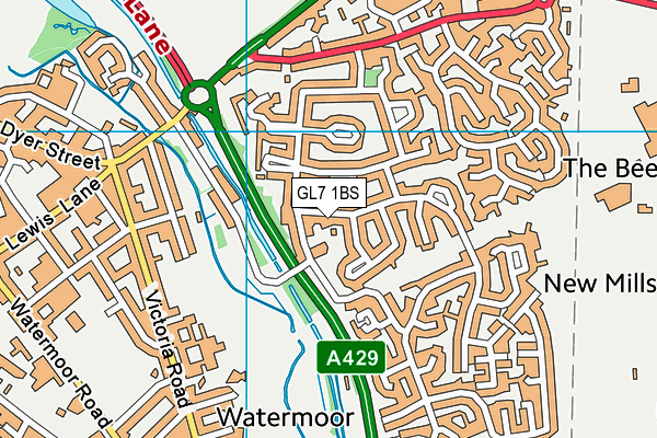 GL7 1BS map - OS VectorMap District (Ordnance Survey) GL7 1BS map - OS VectorMap District (Ordnance Survey)