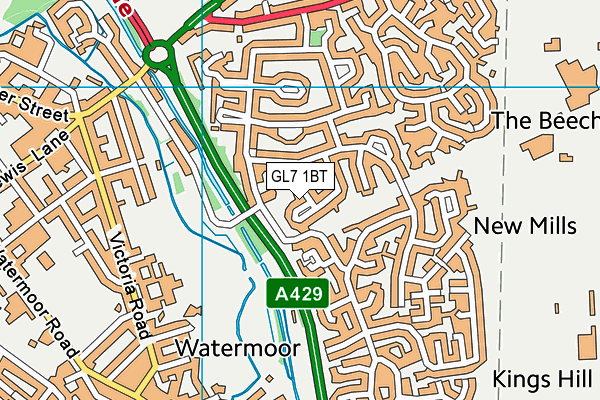 GL7 1BT map - OS VectorMap District (Ordnance Survey) GL7 1BT map - OS VectorMap District (Ordnance Survey)