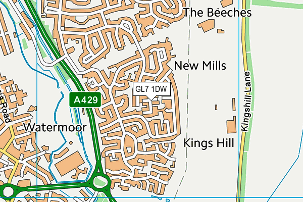 GL7 1DW map - OS VectorMap District (Ordnance Survey) GL7 1DW map - OS VectorMap District (Ordnance Survey)