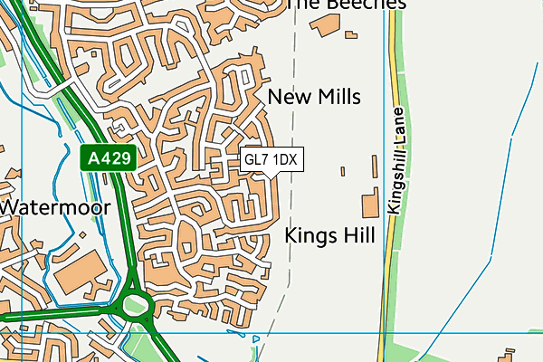 GL7 1DX map - OS VectorMap District (Ordnance Survey) GL7 1DX map - OS VectorMap District (Ordnance Survey)