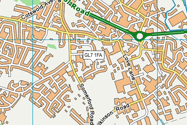 GL7 1FA map - OS VectorMap District (Ordnance Survey) GL7 1FA map - OS VectorMap District (Ordnance Survey)