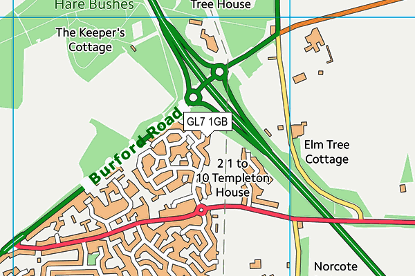 GL7 1GB map - OS VectorMap District (Ordnance Survey) GL7 1GB map - OS VectorMap District (Ordnance Survey)