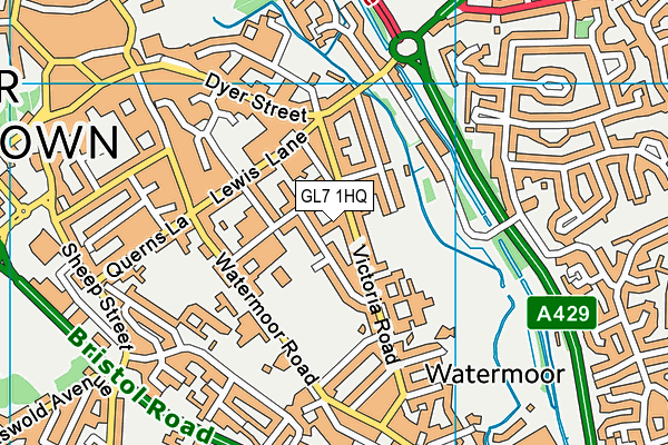 GL7 1HQ map - OS VectorMap District (Ordnance Survey) GL7 1HQ map - OS VectorMap District (Ordnance Survey)