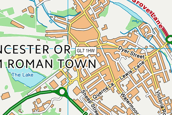 GL7 1HW map - OS VectorMap District (Ordnance Survey) GL7 1HW map - OS VectorMap District (Ordnance Survey)