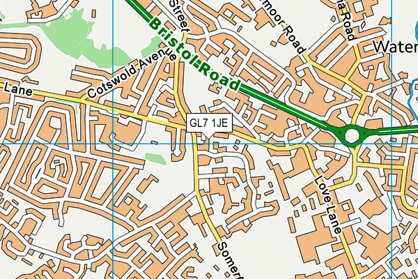 GL7 1JE map - OS VectorMap District (Ordnance Survey) GL7 1JE map - OS VectorMap District (Ordnance Survey)