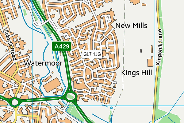 GL7 1JG map - OS VectorMap District (Ordnance Survey) GL7 1JG map - OS VectorMap District (Ordnance Survey)