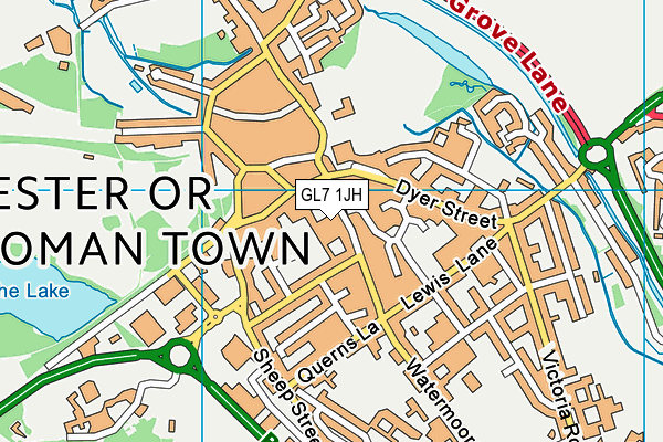 GL7 1JH map - OS VectorMap District (Ordnance Survey) GL7 1JH map - OS VectorMap District (Ordnance Survey)