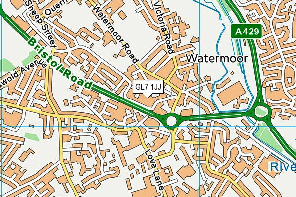 GL7 1JJ map - OS VectorMap District (Ordnance Survey) GL7 1JJ map - OS VectorMap District (Ordnance Survey)