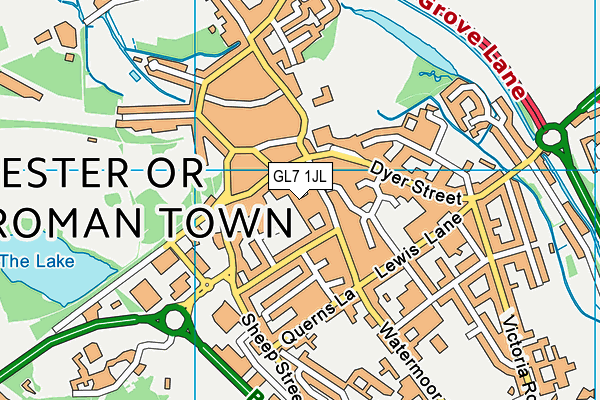 GL7 1JL map - OS VectorMap District (Ordnance Survey) GL7 1JL map - OS VectorMap District (Ordnance Survey)