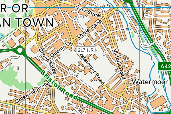 GL7 1JR map - OS VectorMap District (Ordnance Survey)