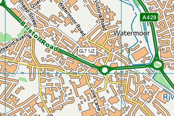 GL7 1JZ map - OS VectorMap District (Ordnance Survey) GL7 1JZ map - OS VectorMap District (Ordnance Survey)