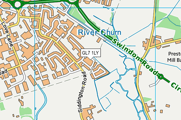 GL7 1LY map - OS VectorMap District (Ordnance Survey) GL7 1LY map - OS VectorMap District (Ordnance Survey)