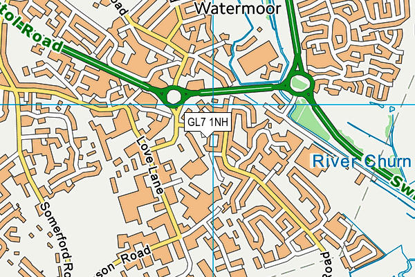 GL7 1NH map - OS VectorMap District (Ordnance Survey) GL7 1NH map - OS VectorMap District (Ordnance Survey)