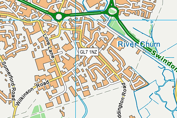 GL7 1NZ map - OS VectorMap District (Ordnance Survey) GL7 1NZ map - OS VectorMap District (Ordnance Survey)