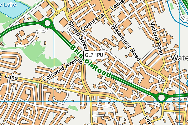GL7 1PU map - OS VectorMap District (Ordnance Survey) GL7 1PU map - OS VectorMap District (Ordnance Survey)