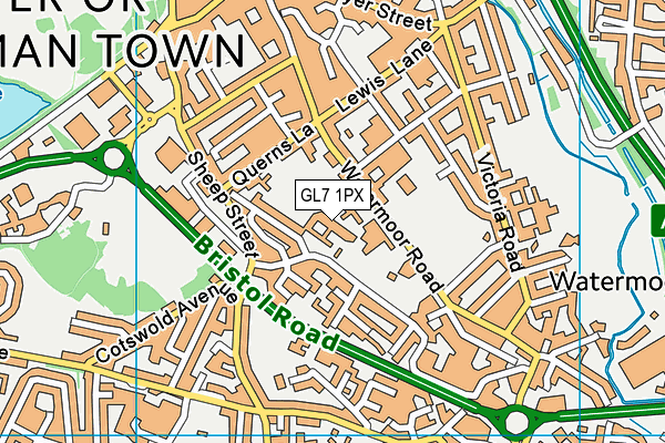 GL7 1PX map - OS VectorMap District (Ordnance Survey) GL7 1PX map - OS VectorMap District (Ordnance Survey)