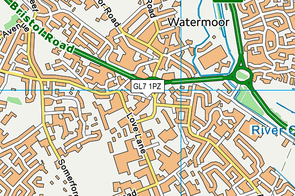 GL7 1PZ map - OS VectorMap District (Ordnance Survey) GL7 1PZ map - OS VectorMap District (Ordnance Survey)