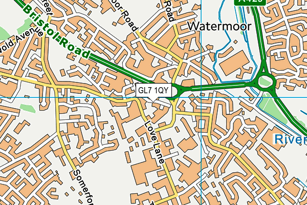 GL7 1QY map - OS VectorMap District (Ordnance Survey) GL7 1QY map - OS VectorMap District (Ordnance Survey)