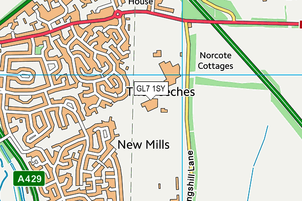 GL7 1SY map - OS VectorMap District (Ordnance Survey) GL7 1SY map - OS VectorMap District (Ordnance Survey)