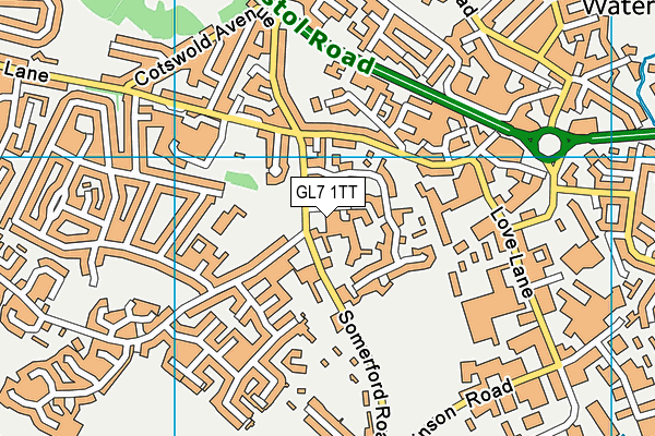 GL7 1TT map - OS VectorMap District (Ordnance Survey) GL7 1TT map - OS VectorMap District (Ordnance Survey)