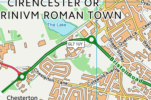 GL7 1UY map - OS VectorMap District (Ordnance Survey) GL7 1UY map - OS VectorMap District (Ordnance Survey)