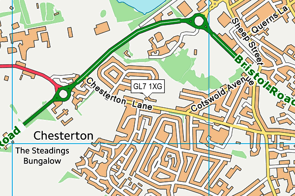 GL7 1XG map - OS VectorMap District (Ordnance Survey) GL7 1XG map - OS VectorMap District (Ordnance Survey)