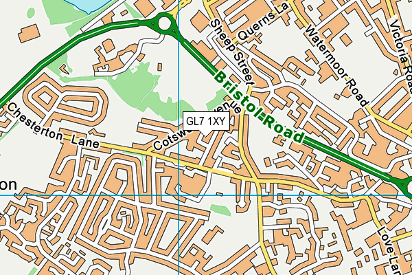 GL7 1XY map - OS VectorMap District (Ordnance Survey)
