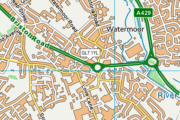 GL7 1YL map - OS VectorMap District (Ordnance Survey) GL7 1YL map - OS VectorMap District (Ordnance Survey)