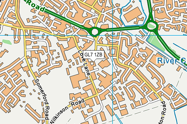 GL7 1ZB map - OS VectorMap District (Ordnance Survey) GL7 1ZB map - OS VectorMap District (Ordnance Survey)