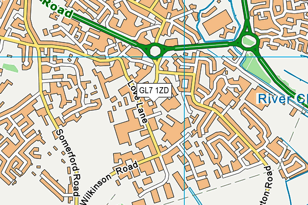 GL7 1ZD map - OS VectorMap District (Ordnance Survey) GL7 1ZD map - OS VectorMap District (Ordnance Survey)