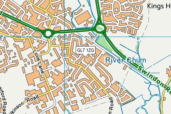 GL7 1ZG map - OS VectorMap District (Ordnance Survey) GL7 1ZG map - OS VectorMap District (Ordnance Survey)