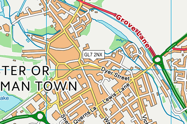 GL7 2NX map - OS VectorMap District (Ordnance Survey) GL7 2NX map - OS VectorMap District (Ordnance Survey)