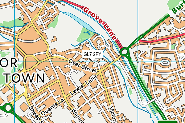 GL7 2PY map - OS VectorMap District (Ordnance Survey) GL7 2PY map - OS VectorMap District (Ordnance Survey)