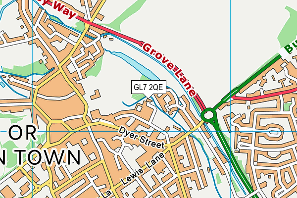 GL7 2QE map - OS VectorMap District (Ordnance Survey) GL7 2QE map - OS VectorMap District (Ordnance Survey)