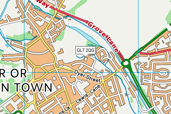 GL7 2QG map - OS VectorMap District (Ordnance Survey) GL7 2QG map - OS VectorMap District (Ordnance Survey)
