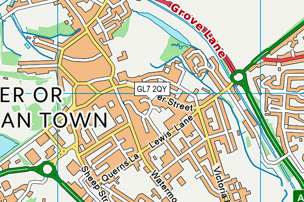 GL7 2QY map - OS VectorMap District (Ordnance Survey) GL7 2QY map - OS VectorMap District (Ordnance Survey)