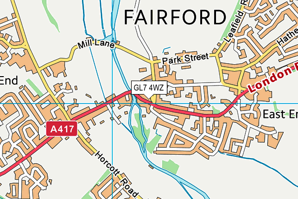 GL7 4WZ map - OS VectorMap District (Ordnance Survey) GL7 4WZ map - OS VectorMap District (Ordnance Survey)
