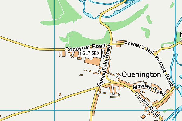 GL7 5BX map - OS VectorMap District (Ordnance Survey) GL7 5BX map - OS VectorMap District (Ordnance Survey)