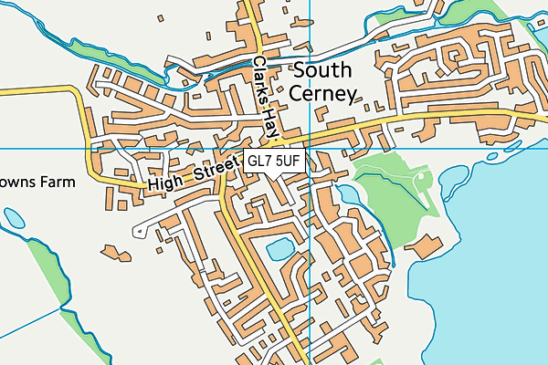 GL7 5UF map - OS VectorMap District (Ordnance Survey) GL7 5UF map - OS VectorMap District (Ordnance Survey)