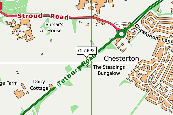 GL7 6PX map - OS VectorMap District (Ordnance Survey)