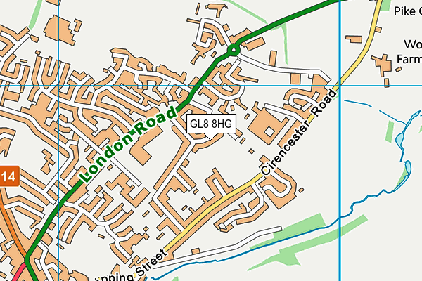 GL8 8HG map - OS VectorMap District (Ordnance Survey) GL8 8HG map - OS VectorMap District (Ordnance Survey)