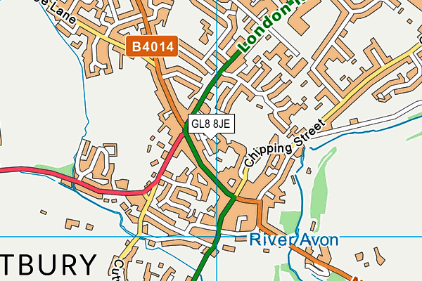 GL8 8JE map - OS VectorMap District (Ordnance Survey) GL8 8JE map - OS VectorMap District (Ordnance Survey)