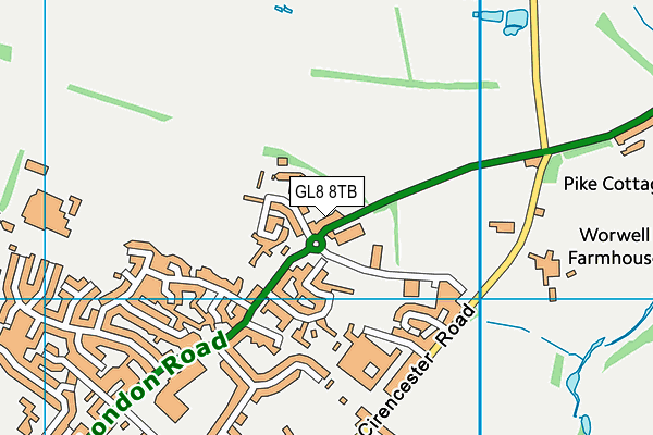 GL8 8TB map - OS VectorMap District (Ordnance Survey) GL8 8TB map - OS VectorMap District (Ordnance Survey)